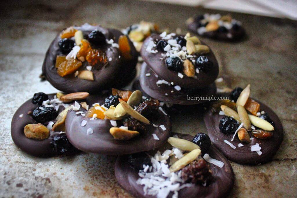 Fruity chocolate medallions