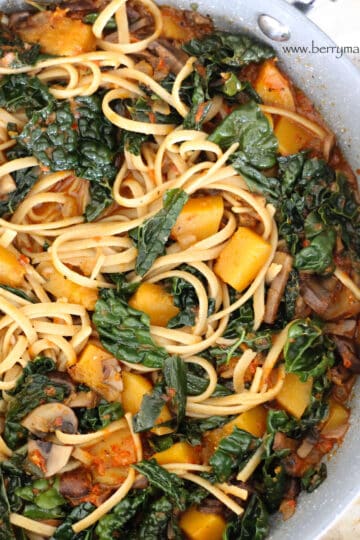Butternut squash kale linguine