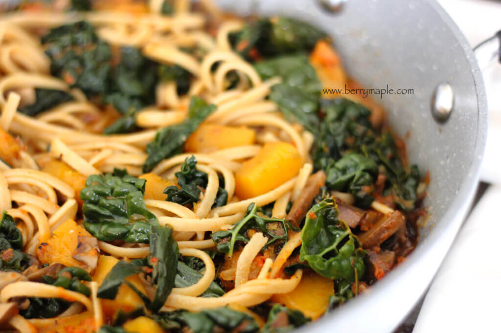 Butternut squash kale linguine