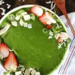 green smoothie bowl with avocado