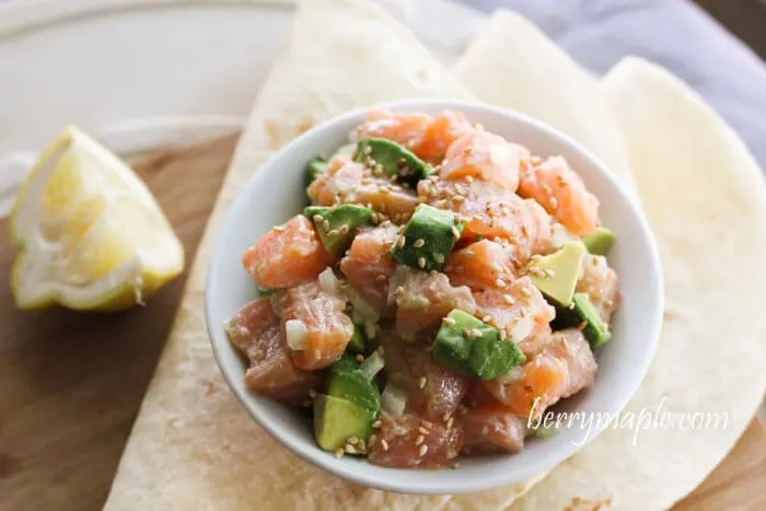 Simple but amazing salmon ceviche with avocado rose. Check it out how i made it1 Beautiful crisp flavor of salmon. lime juice , avocado and onions! #ceviche #salmonceviche #salmon salmon ceviche