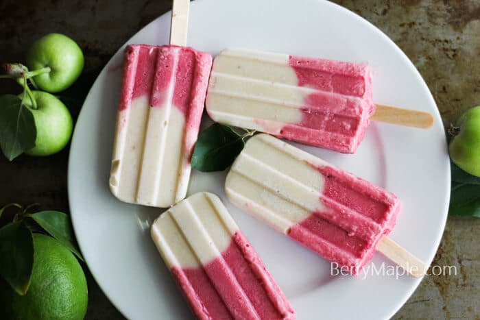 banana strawberry coconut popsicles