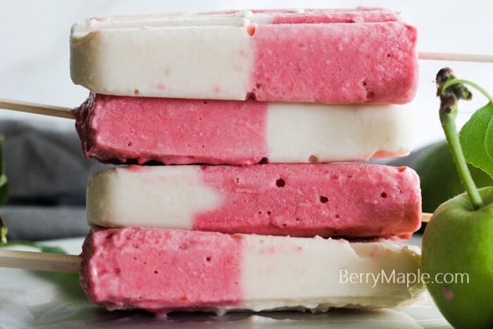 banana strawberry coconut popsicles