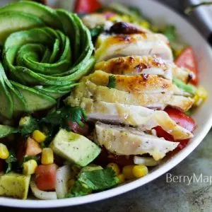 avocado corn salad with chicken