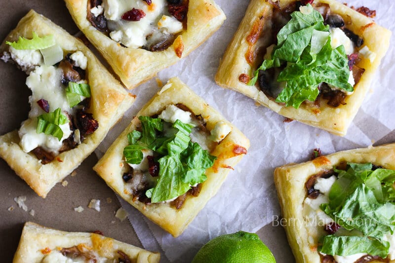 Goat cheese mushroom tarts 