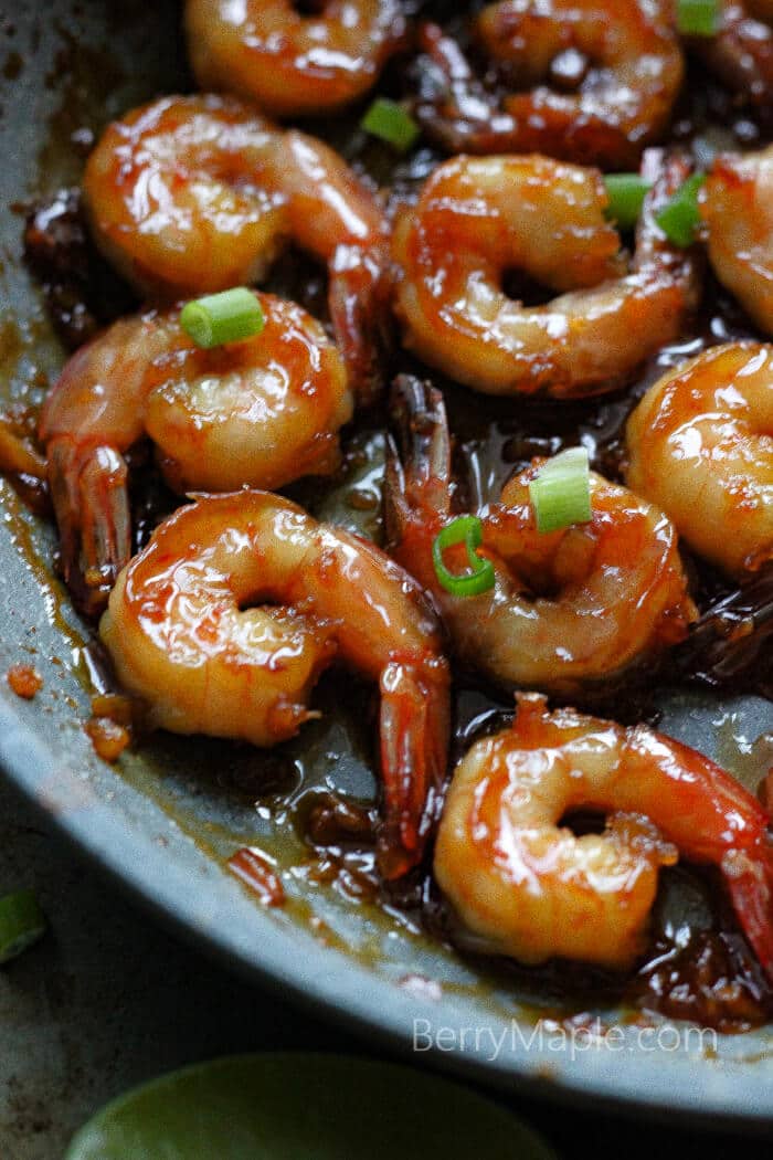 Honey garlic lime glazed shrimp