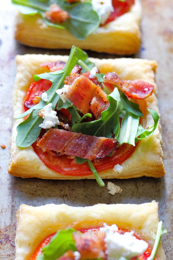 BLT tarts with goat cheese