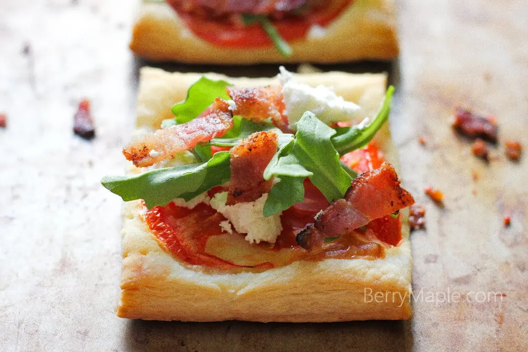 BLT tarts with goat cheese