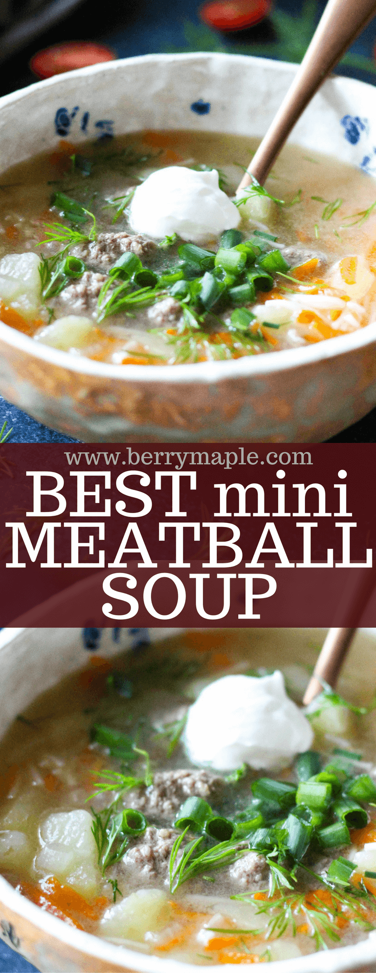 Winter mini meatball soup - Berry&Maple
