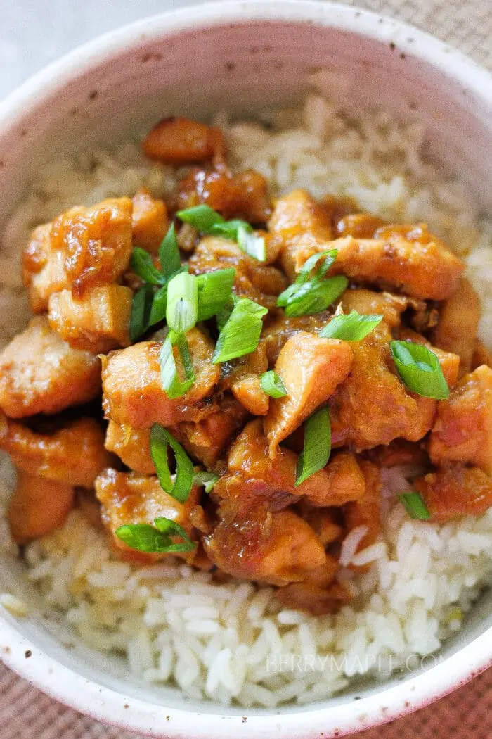 healthy orange chicken close shot