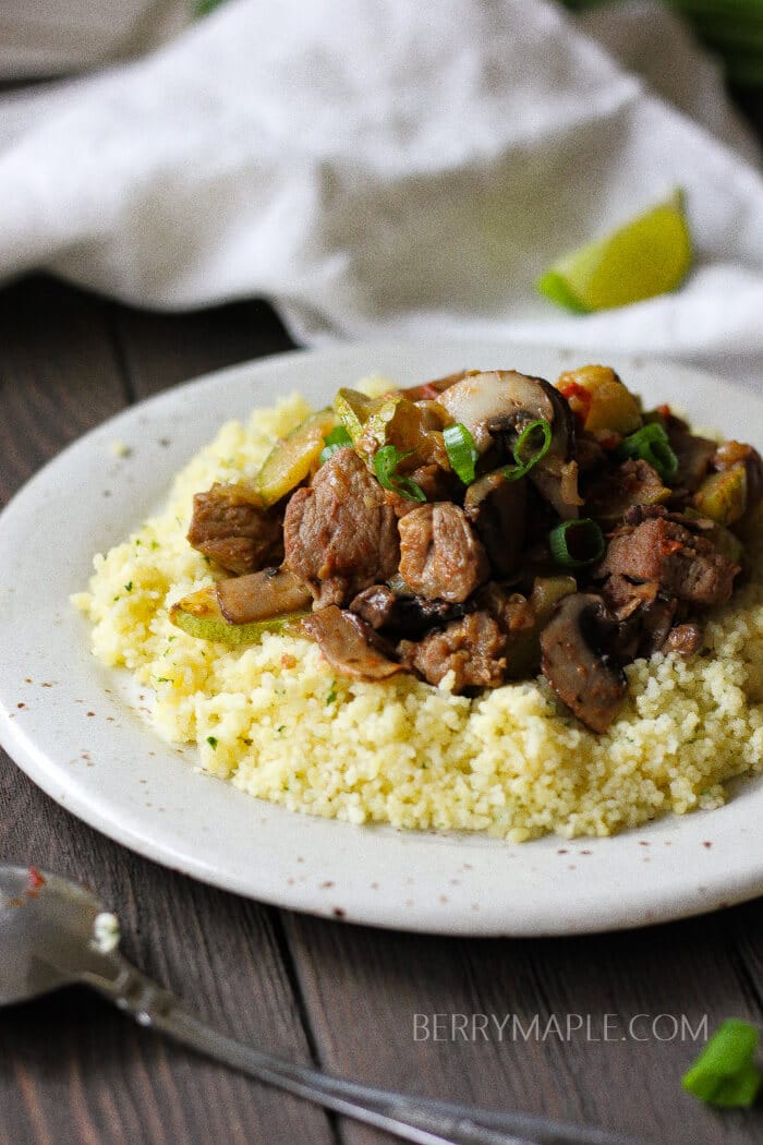 Braised pork ragout with couscous