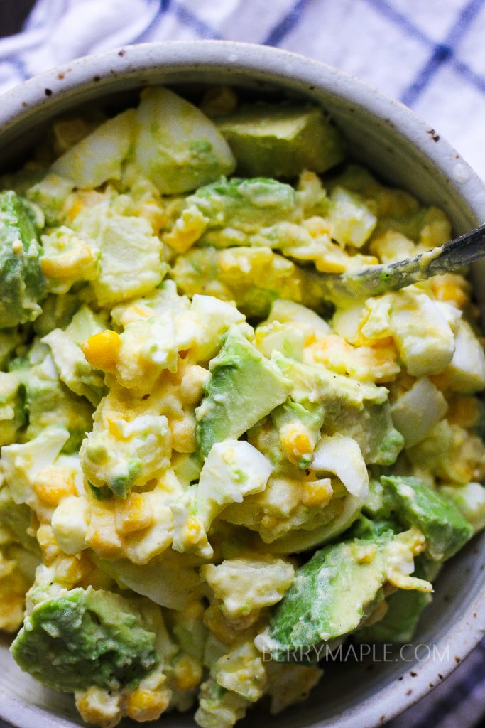 Avocado potato corn salad