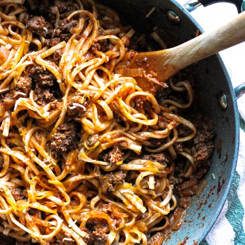 Cheesy Beef Udon - Berry&Maple