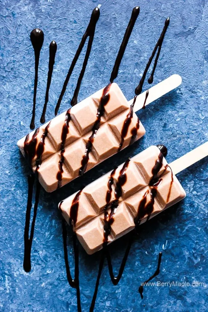 Chocolate bar yogurt popsicles