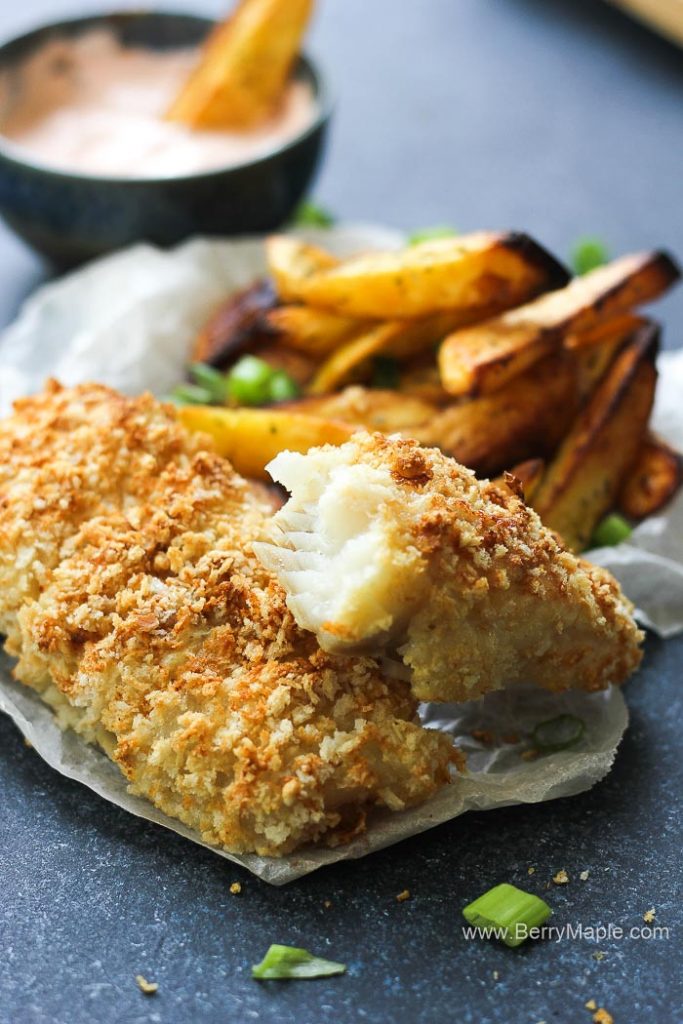 Air Fryer Fish And Chips Berry Maple