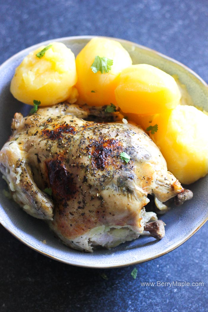 Instant Pot Cornish hen with potatoes - Berry&Maple