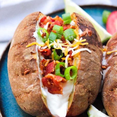 Air Fryer loaded baked potato - Berry&Maple