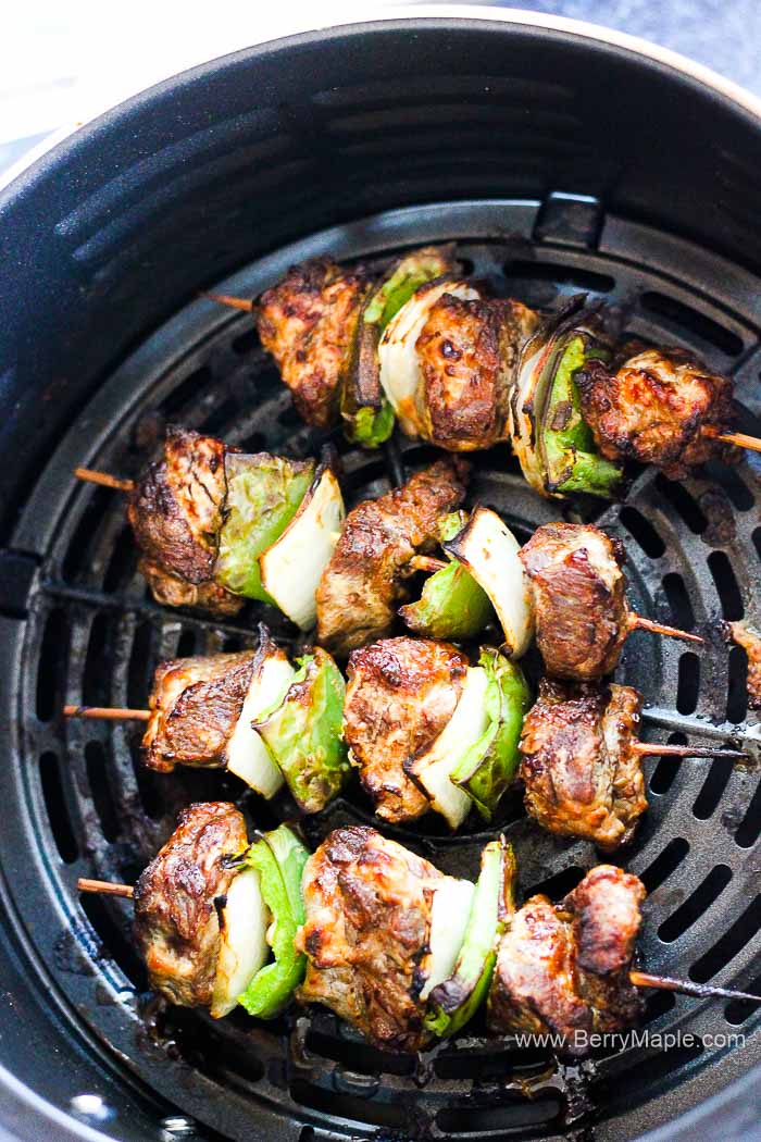 Air fryer beef kabobs