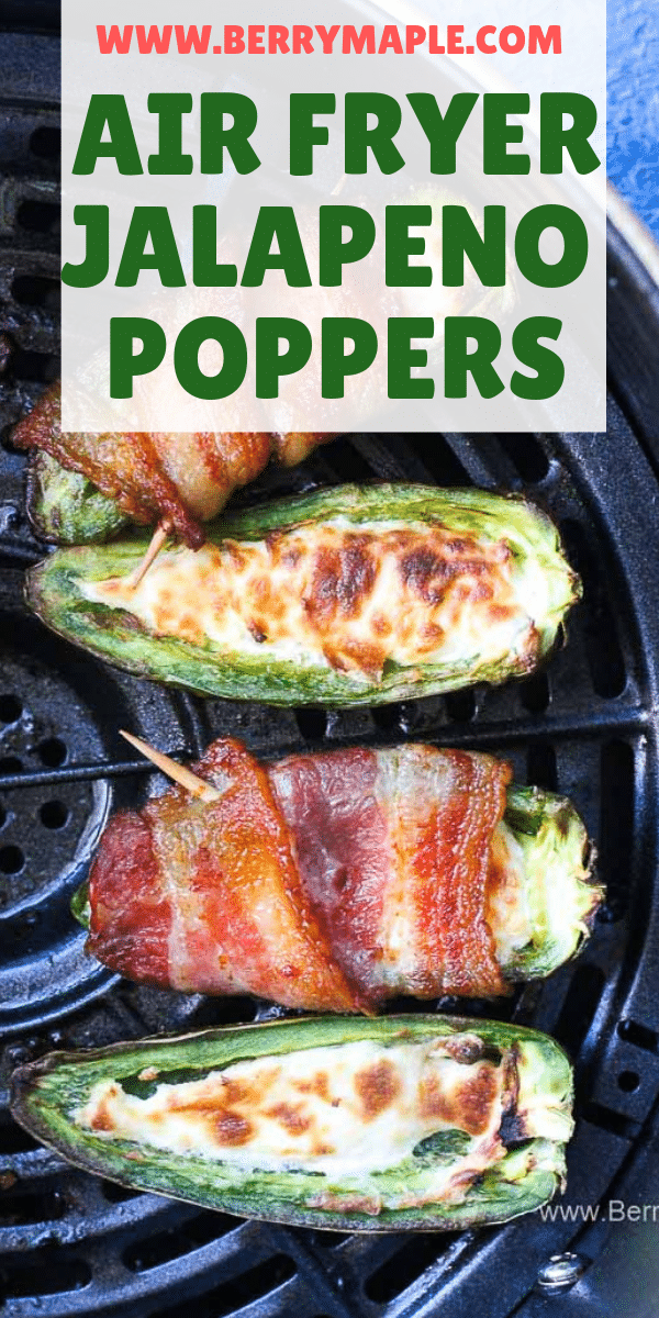 cooked air fryer jalapeno peppers wrapped in bacon
