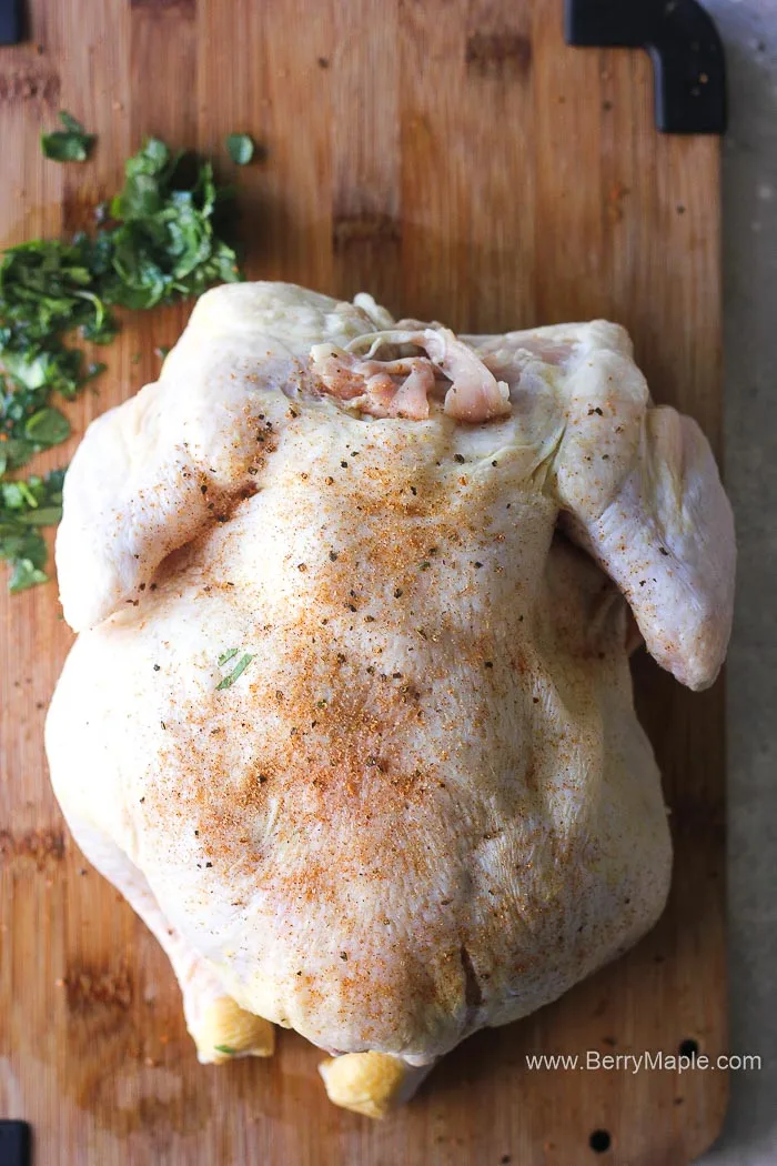 raw chicken on a desk