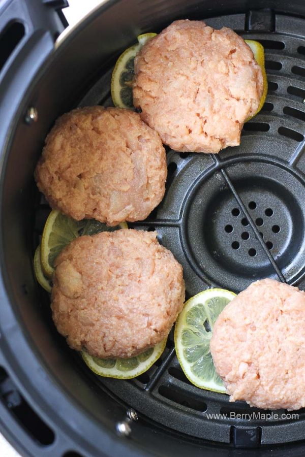 Air fryer salmon patties Berry&Maple