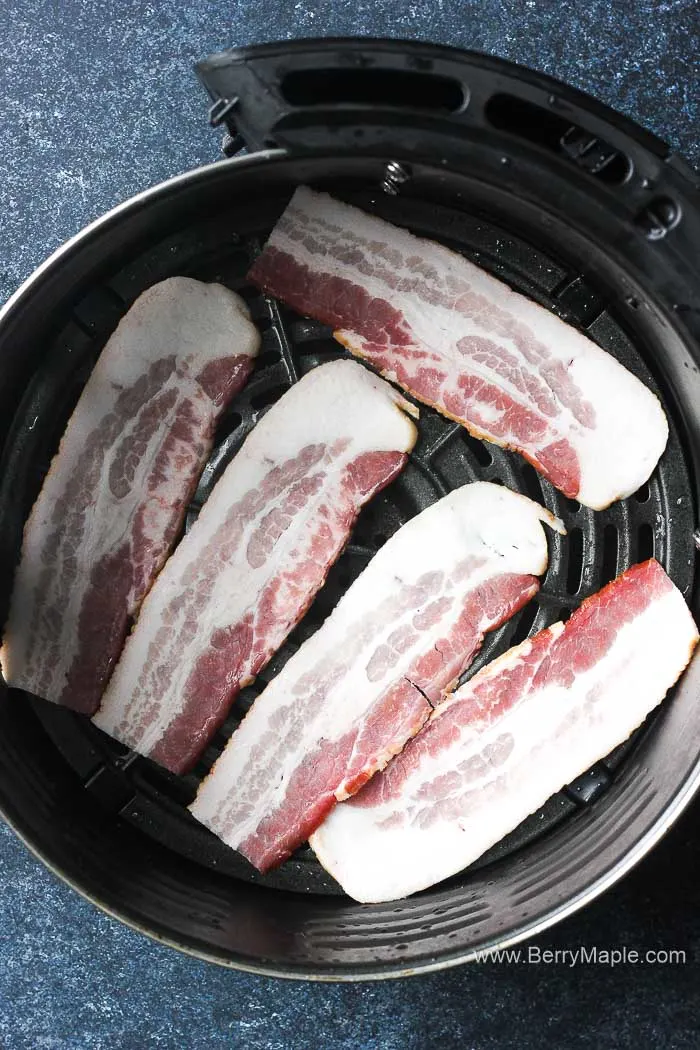 raw bacon in air fryer
