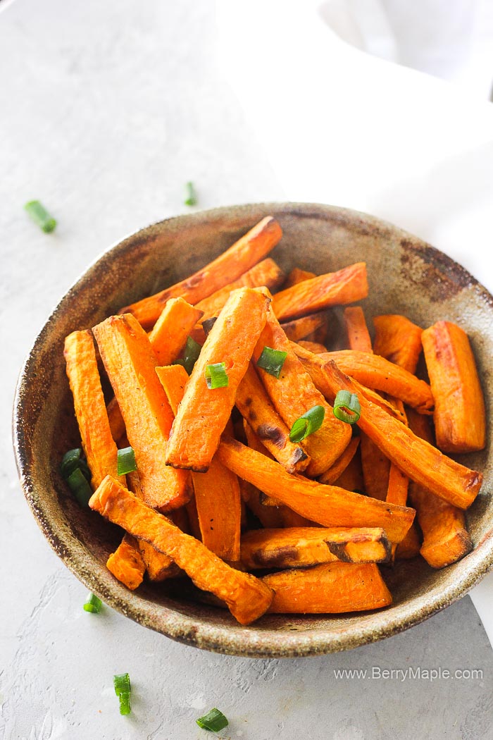 Air Fryer Sweet Potato Fries Fresh Or Frozen Berry Maple