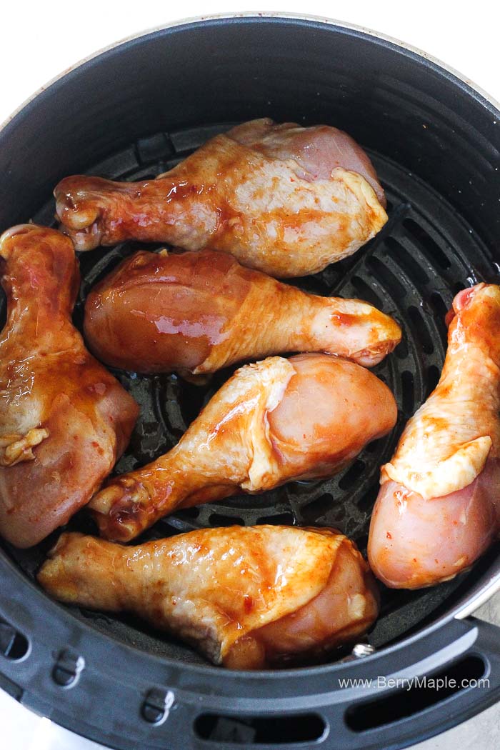chicken legs in the air fryer basket