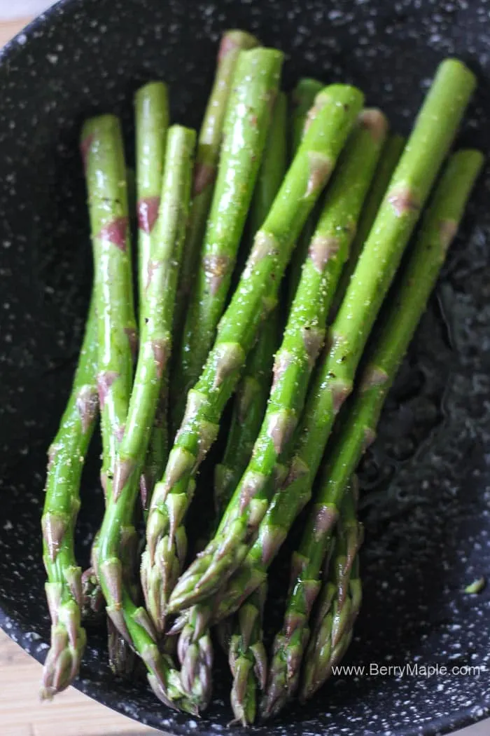 fresh asparagus in the bowl