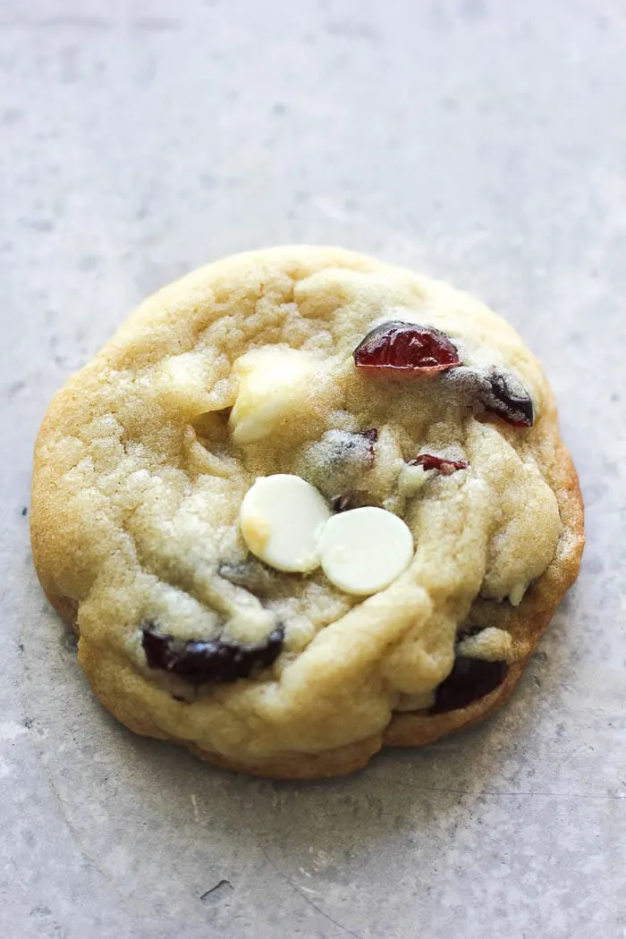 one white chocolate cranberry cookie