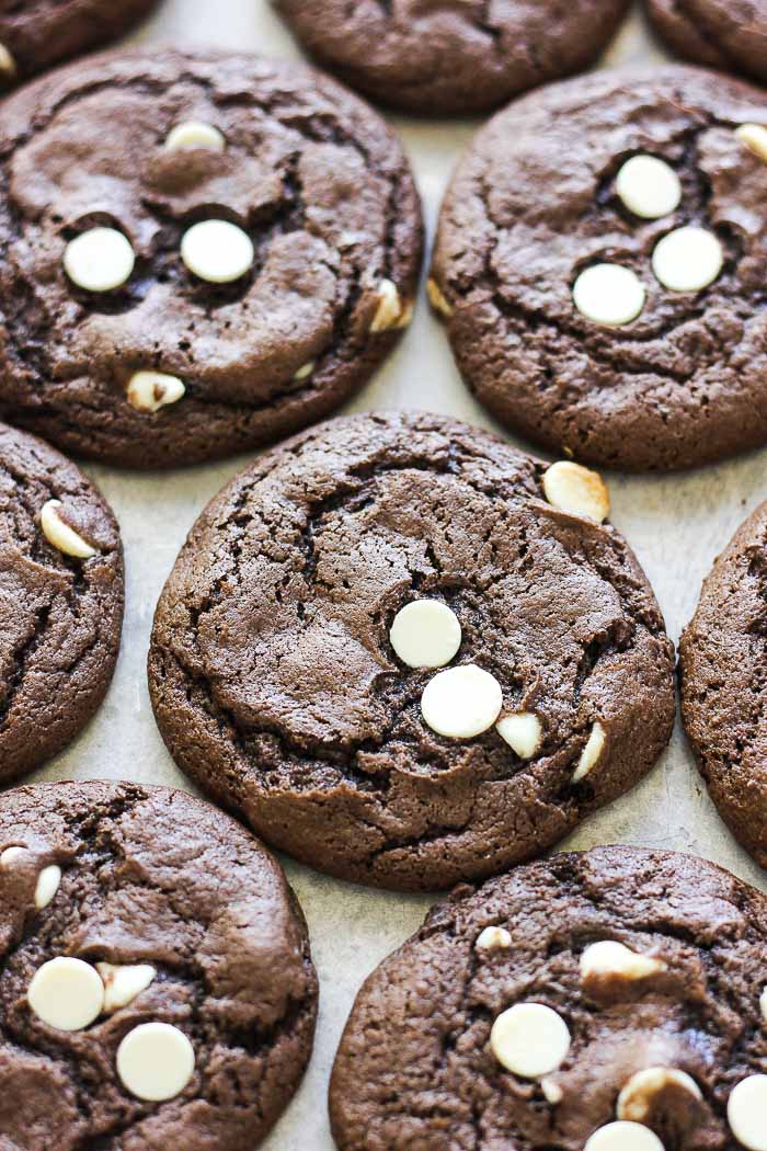 chocolate cake mix cookies with white chocolate chips