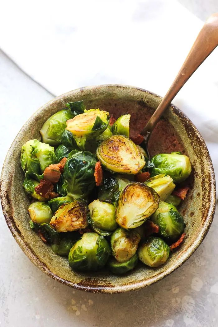 roasted brussels sprouts in a bowl