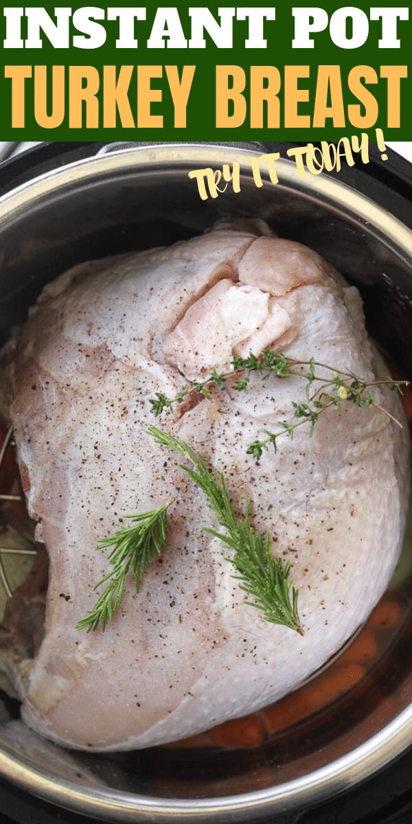 instant pot turkey breast with rosemary on top