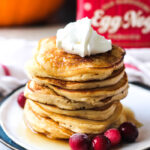 easy eggnog pancakes
