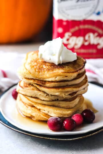 easy eggnog pancakes