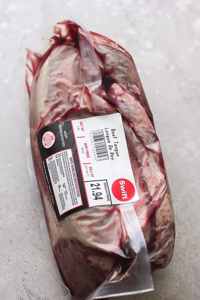 a package of beef tongue