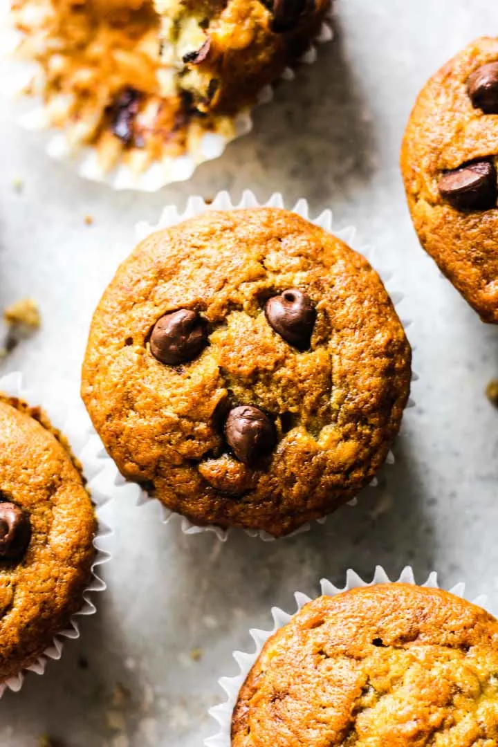 few muffins, top view