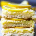 a stack of lemon bars