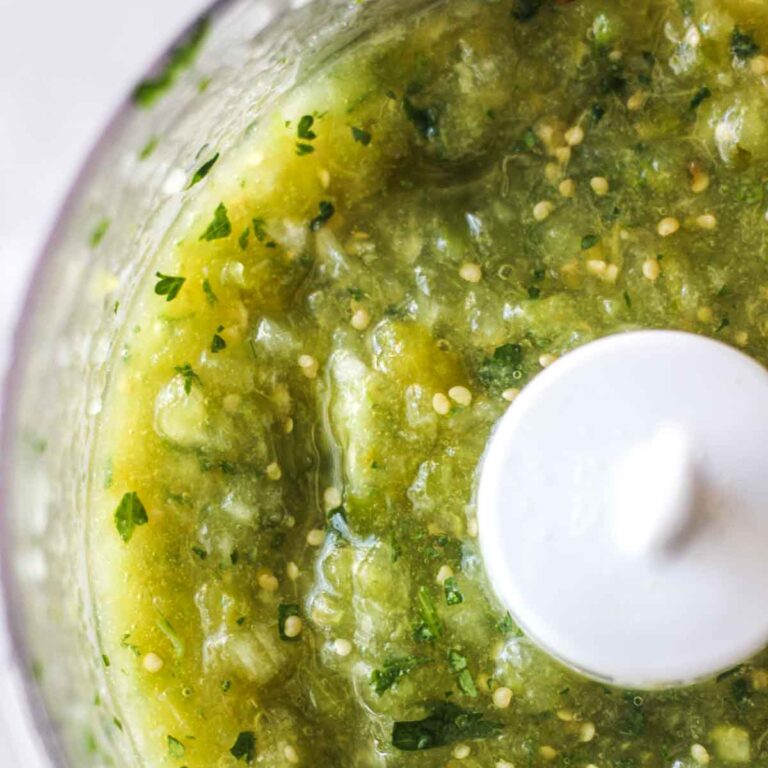 Air fryer roasted tomatillo salsa Berry&Maple