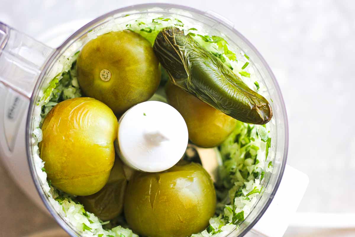 Air fryer roasted tomatillo salsa Berry&Maple