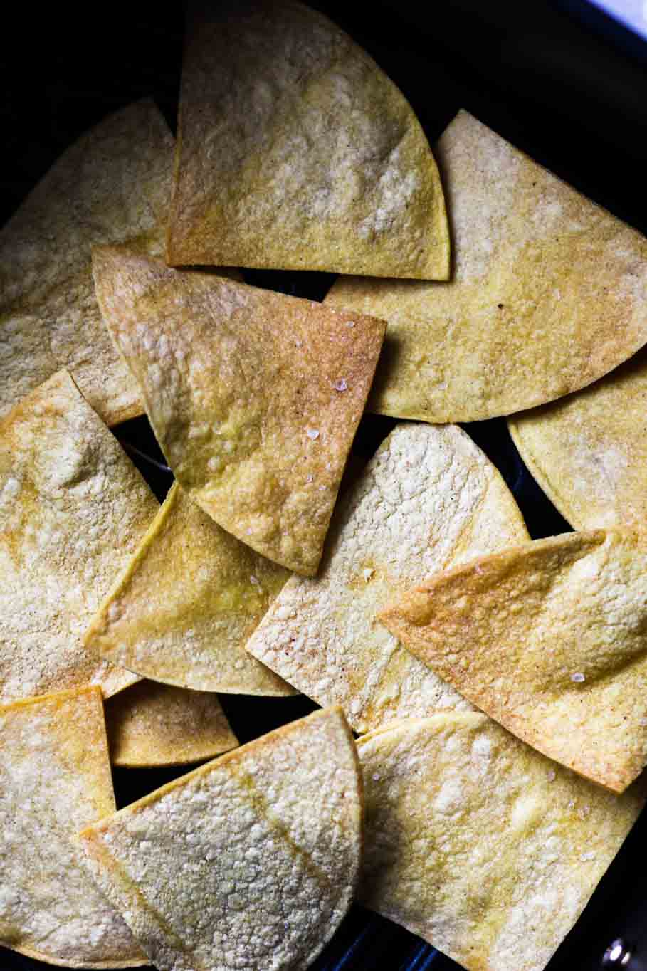 Air Fryer Tortilla Chips - always use butter