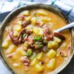 instant pot cajun potato soup in the bowl