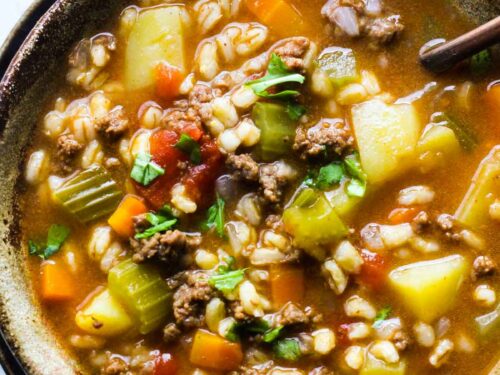 Instant pot hamburger soup with barley