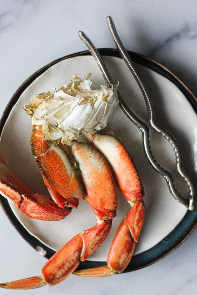snow crab legs on the plate