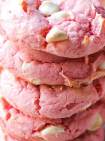 srawberry milkshake cookies stack