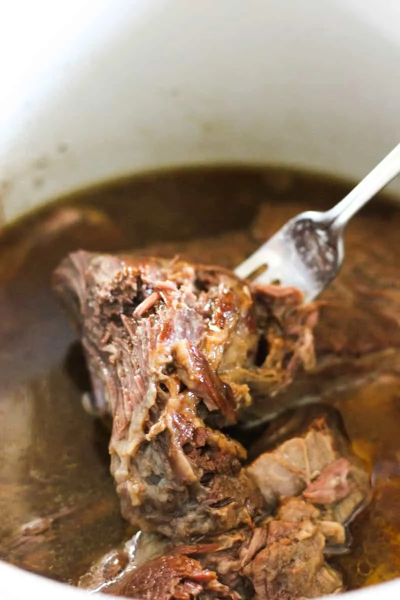 a piece of georgia pot roast on the fork