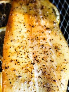 smoked halibut with lemon