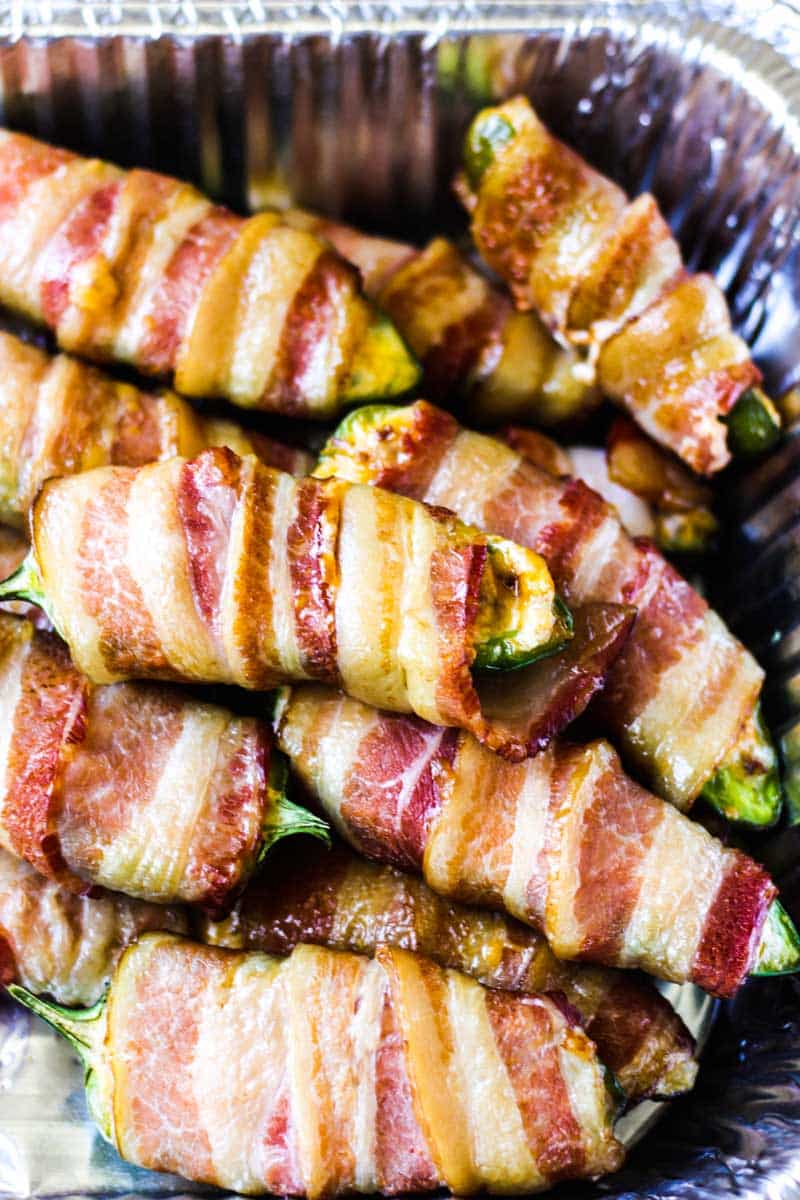 smoked bacon wrapped jalapeno poppers in traeger