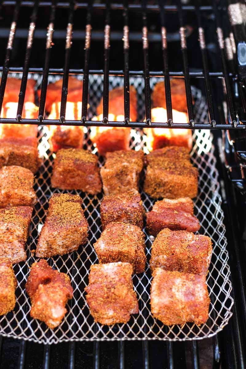 smoking pork should cubes in Traeger smoker