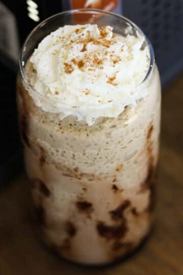 ninja slushi pumpkin frappuccino in the glass